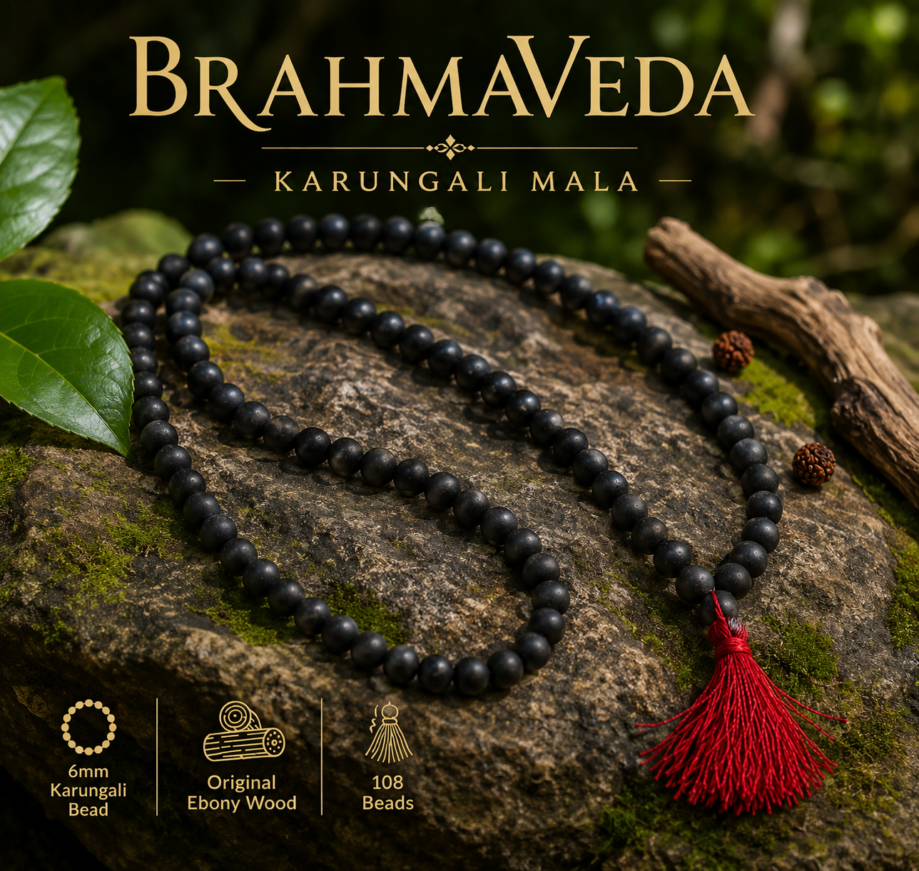 BRAHMAVEDA KARUNGALI MALA-108 BEADS ORIGINAL